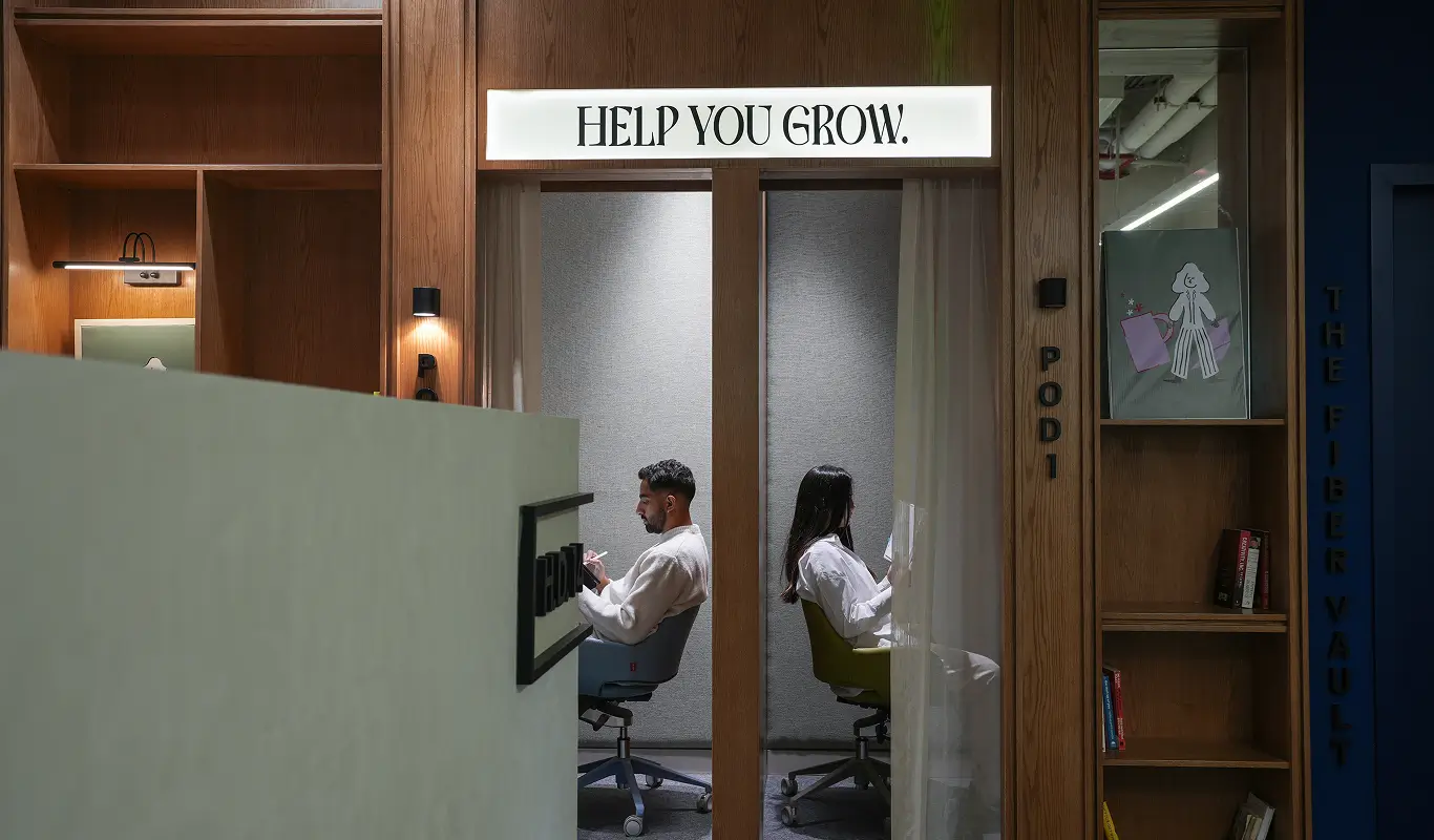 People working in a modern office